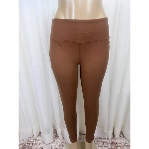 Zenana Plus Size Wide Waistband Full Length Leggings Camel / Light Brown 2X - Picture 5 of 8